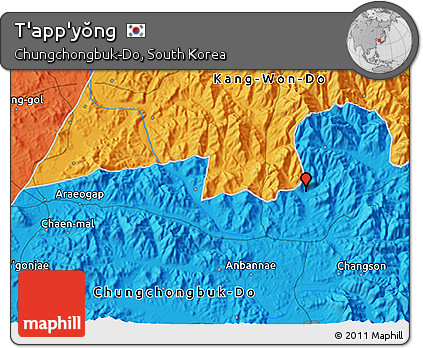 Political 3D Map of T'app'yŏng
