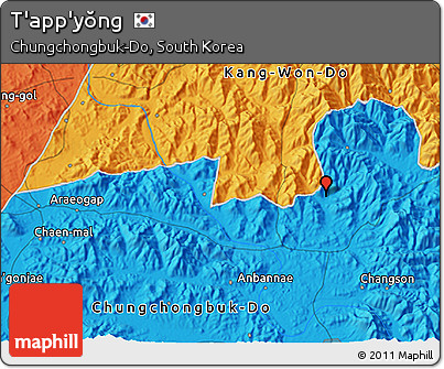 Political 3D Map of T'app'yŏng