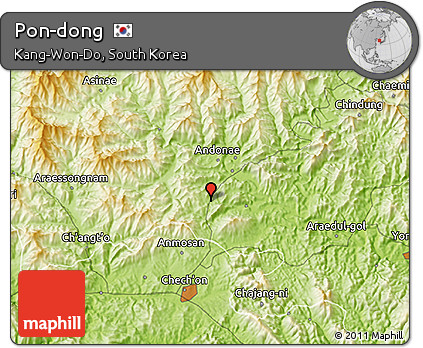 Physical 3D Map of Pon-dong