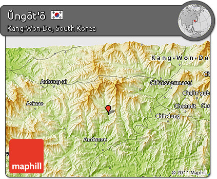 Physical 3D Map of Ŭngŏt'ŏ