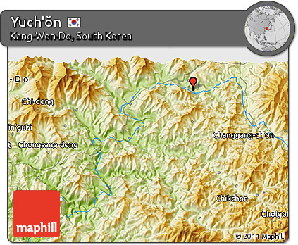 Physical 3D Map of Yuch'ŏn