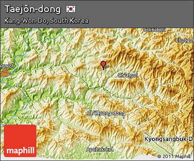 Physical 3D Map of Taejŏn-dong