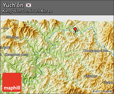 Physical 3D Map of Yuch'ŏn
