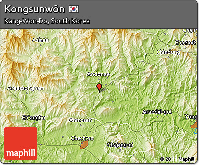 Physical 3D Map of Kongsunwŏn