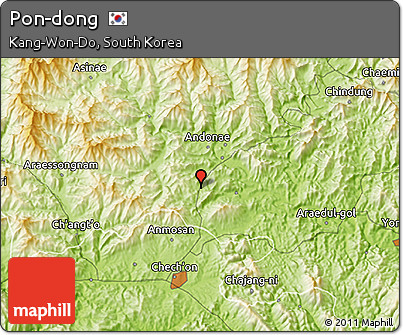 Physical 3D Map of Pon-dong