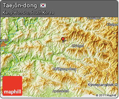 Physical 3D Map of Taejŏn-dong
