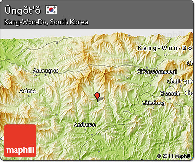 Physical 3D Map of Ŭngŏt'ŏ
