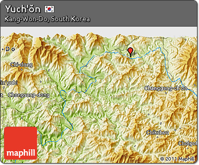 Physical 3D Map of Yuch'ŏn