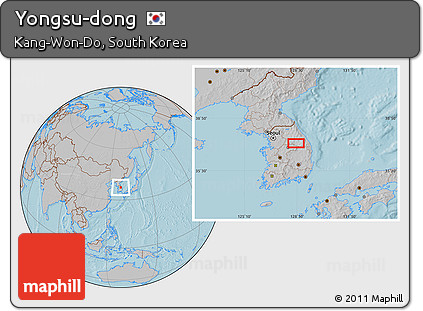 Gray Location Map of Yongsu-dong, hill shading
