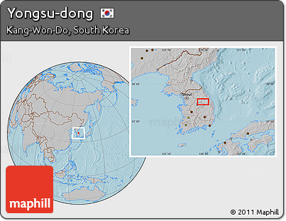 Gray Location Map of Yongsu-dong, hill shading