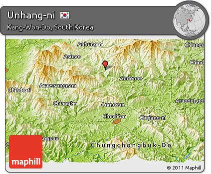 Physical Panoramic Map of Unhang-ni