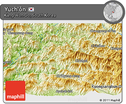 Physical Panoramic Map of Yuch'ŏn