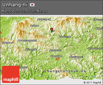 Physical Panoramic Map of Unhang-ni