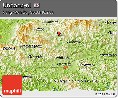 Physical Panoramic Map of Unhang-ni