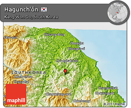 Physical 3D Map of Hagunch'ŏn