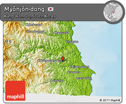 Physical 3D Map of Myŏnjŏn-dong