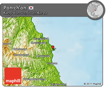 Physical 3D Map of Pon-ch'on