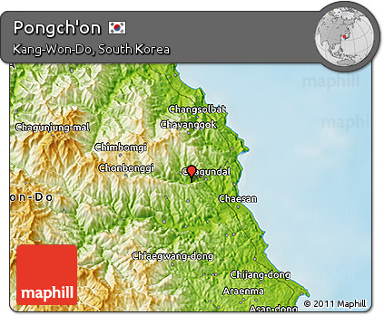 Physical 3D Map of Pongch'on