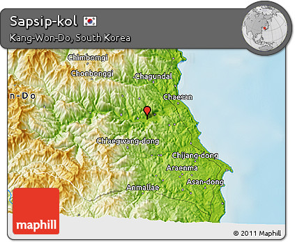 Physical 3D Map of Sapsip-kol