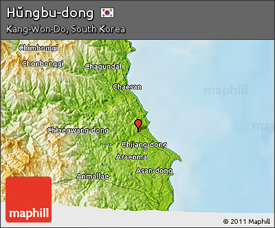 Physical 3D Map of Hŭngbu-dong