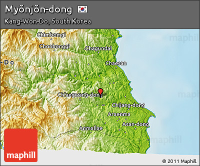 Physical 3D Map of Myŏnjŏn-dong