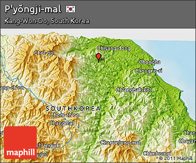 Physical 3D Map of P'yŏngji-mal