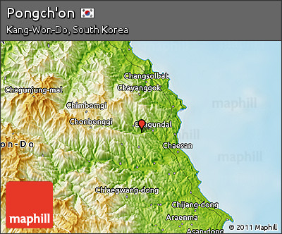 Physical 3D Map of Pongch'on