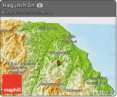 Physical 3D Map of Hagunch'ŏn