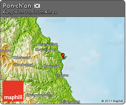 Physical 3D Map of Pon-ch'on