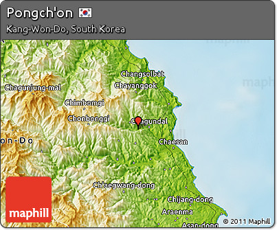 Physical 3D Map of Pongch'on