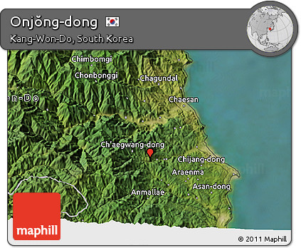 Satellite 3D Map of Onjŏng-dong