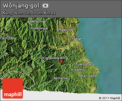 Satellite 3D Map of Wŏnjang-gol