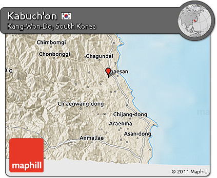 Shaded Relief 3D Map of Kabuch'on