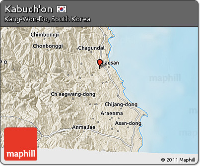 Shaded Relief 3D Map of Kabuch'on