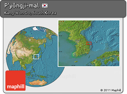 Satellite Location Map of P'yŏngji-mal