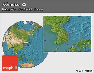 Satellite Location Map of Kŏmuso