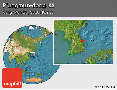 Satellite Location Map of P'ungmun-dong