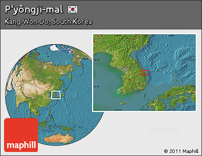 Satellite Location Map of P'yŏngji-mal