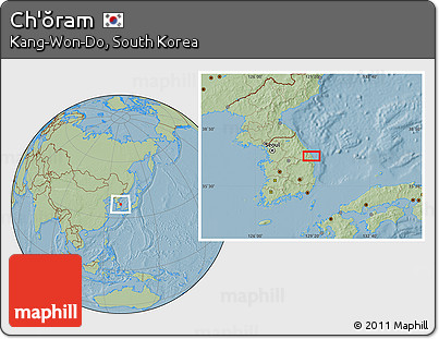 Savanna Style Location Map of Ch'ŏram, hill shading