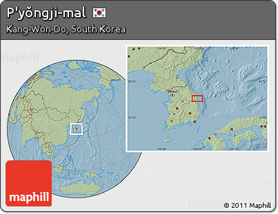 Savanna Style Location Map of P'yŏngji-mal, hill shading