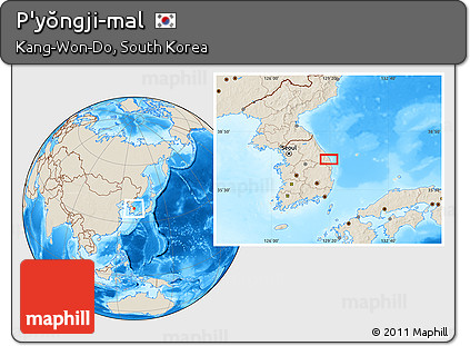 Shaded Relief Location Map of P'yŏngji-mal