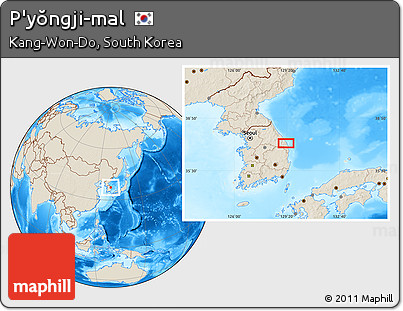 Shaded Relief Location Map of P'yŏngji-mal