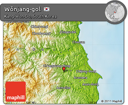 Physical Map of Wŏnjang-gol