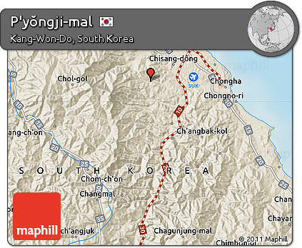 Shaded Relief Map of P'yŏngji-mal