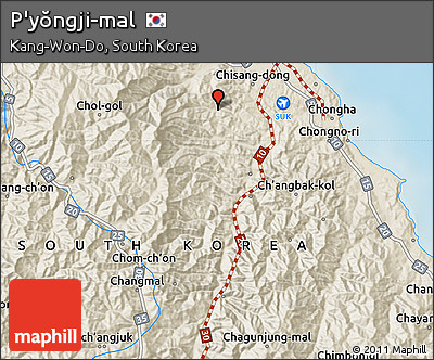 Shaded Relief Map of P'yŏngji-mal