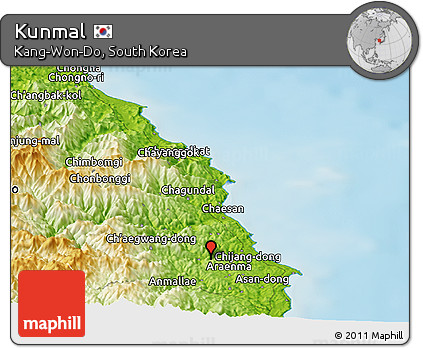 Physical Panoramic Map of Kunmal