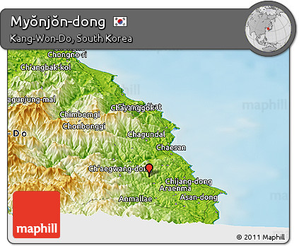 Physical Panoramic Map of Myŏnjŏn-dong