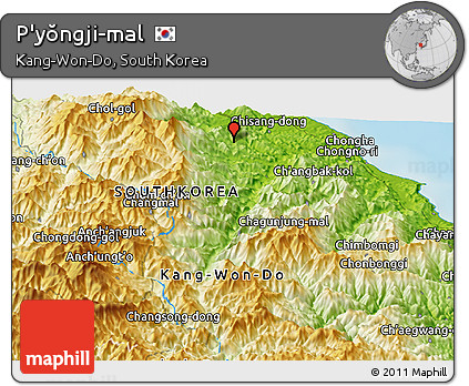 Physical Panoramic Map of P'yŏngji-mal