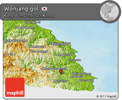 Physical Panoramic Map of Wŏnjang-gol