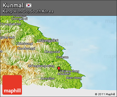 Physical Panoramic Map of Kunmal